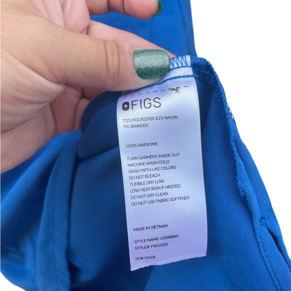 FIGS Catarina Royal Blue One Pocket Scrub Top - Picture 4 of 8